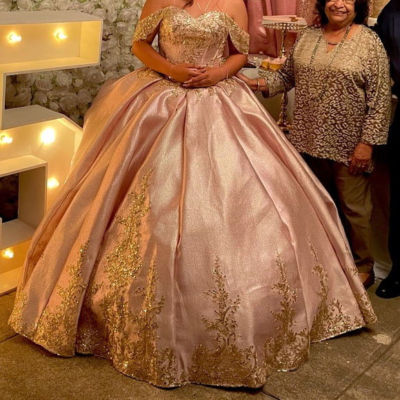 Dresses | Pink Quince Dress With Gold Embroidered | Poshmark Dresses | Pink Quince Dress With Gold Embroidered | Poshmark